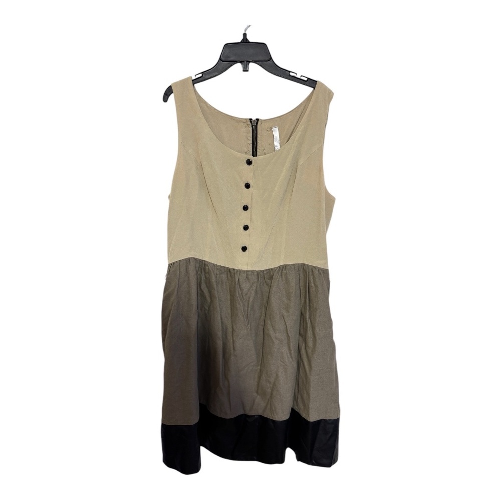 Anthropologie Sleeveless Dress Womens Size XL Beige Vegan Linen Sustainable Mini
